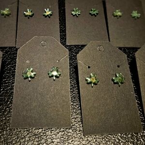 Green Clover Stud Earrings - Delicate Women’s Jewelry